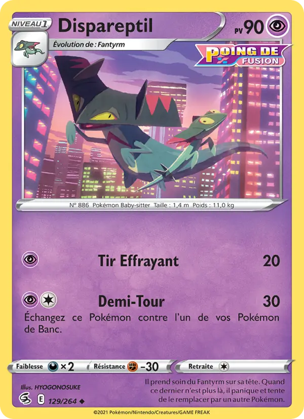Carte Pokémon Dispareptil #129 — Poing de Fusion