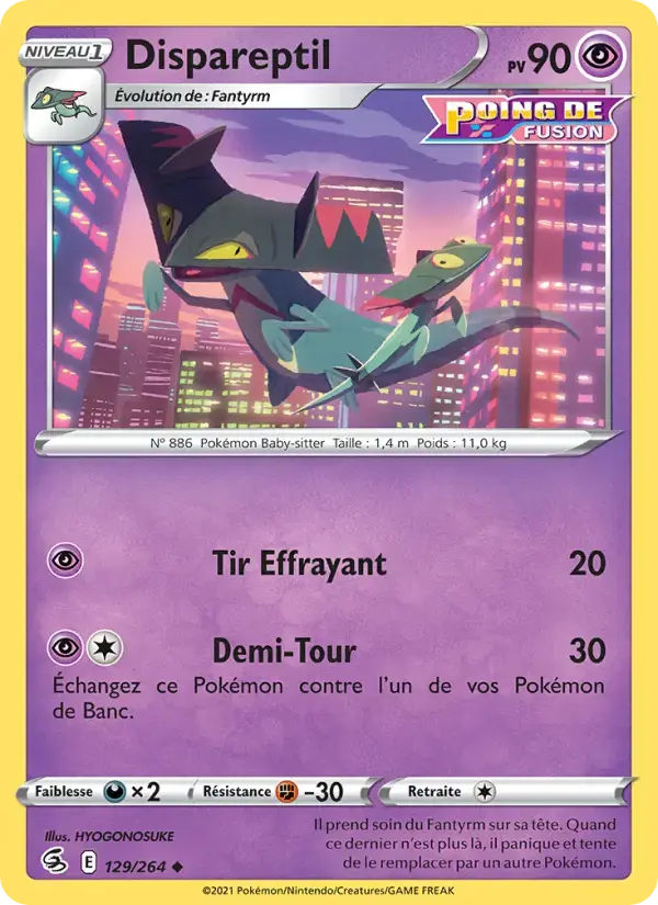 Carte Pokémon Dispareptil #129 — Poing de Fusion