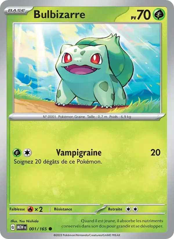 Carte Pokémon Bulbizarre #001 — Pokémon 151