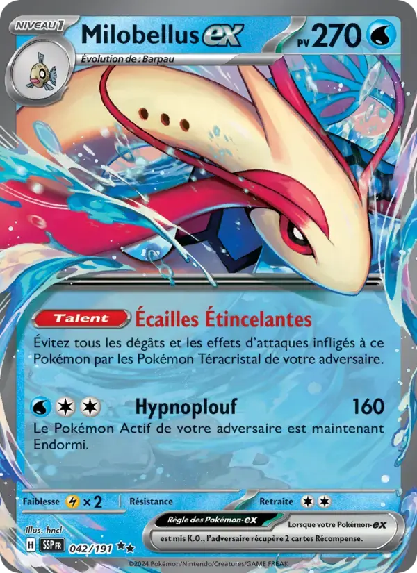 Carte Pokémon Milobellus-ex #042 — Étincelles Déferlantes