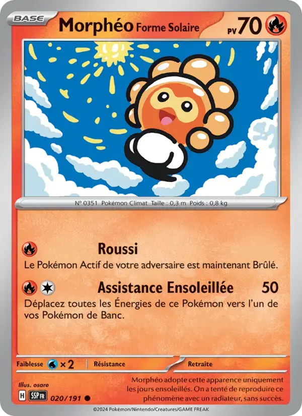 Carte Pokémon Morphéo Forme Solaire #020 — Étincelles Déferlantes