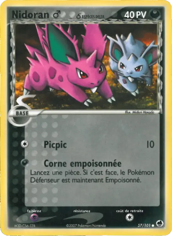 Carte Pokémon Nidoran ♂ δ #057 — Île des Dragons