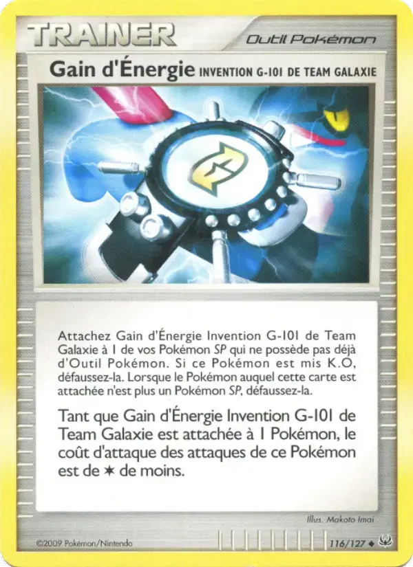 Carte Pokémon Gain d'Énergie Invention G-101 de Team Galaxie #116 — Platine