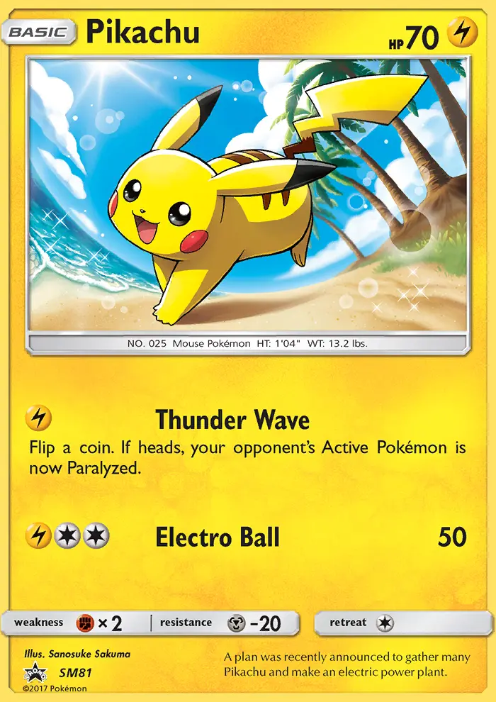 Carte Pokémon Pikachu #SM81 — Promos Soleil et Lune