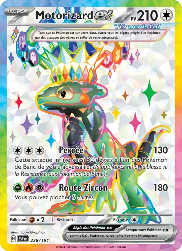 Carte Pokémon Motorizard-ex #228 — Étincelles Déferlantes