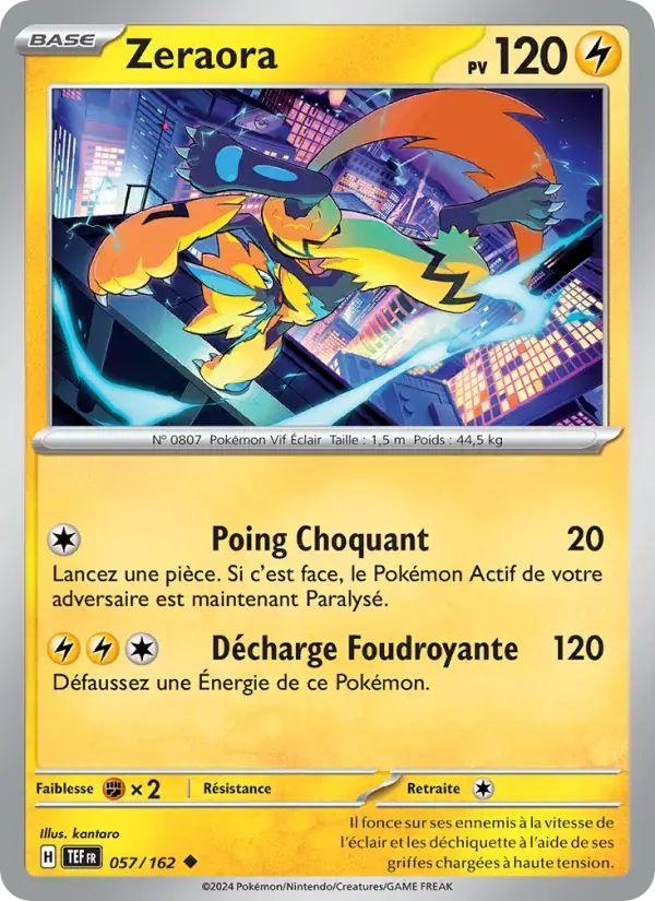 Carte Pokémon Zeraora #057 — Forces Temporelles