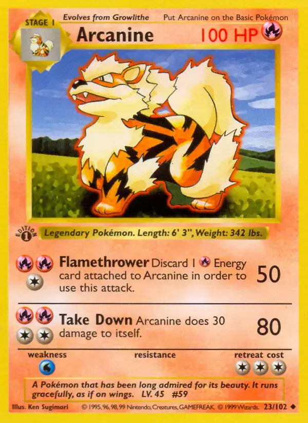 Arcanine #23 — Base Set