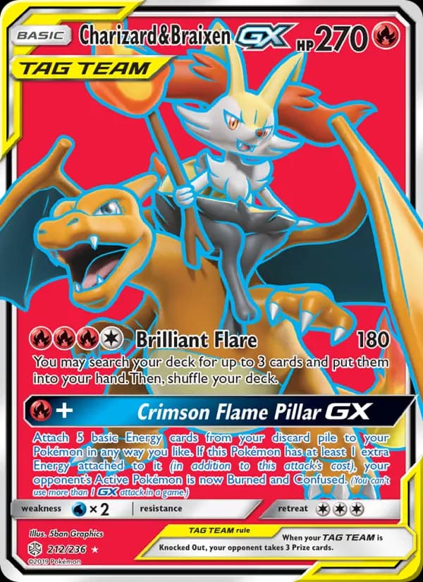 Charizard & Braixen GX #212 — Cosmic Eclipse