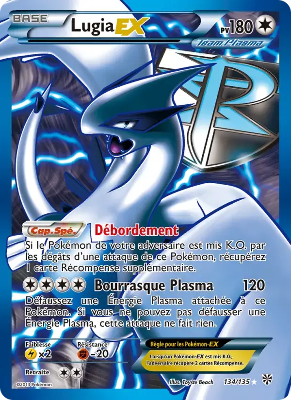 Carte Pokémon Lugia-EX #134 — Tempête Plasma