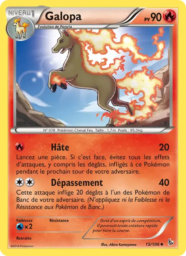 Carte Pokémon Galopa #15 — Étincelles