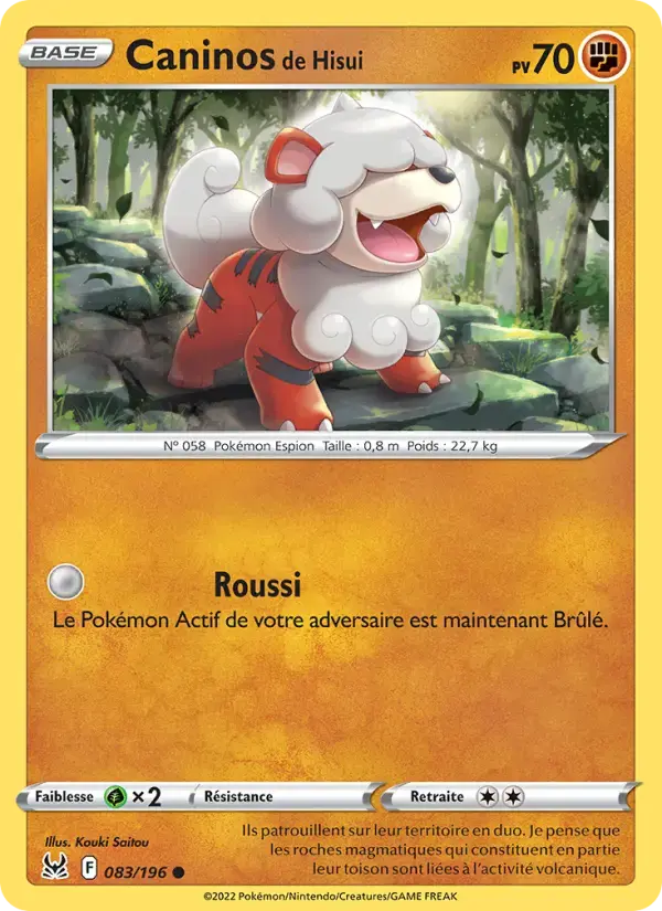 Carte Pokémon Caninos de Hisui #083 — Origine Perdue