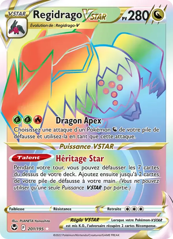 Carte Pokémon Regidrago VSTAR #201 — Tempête Argentée