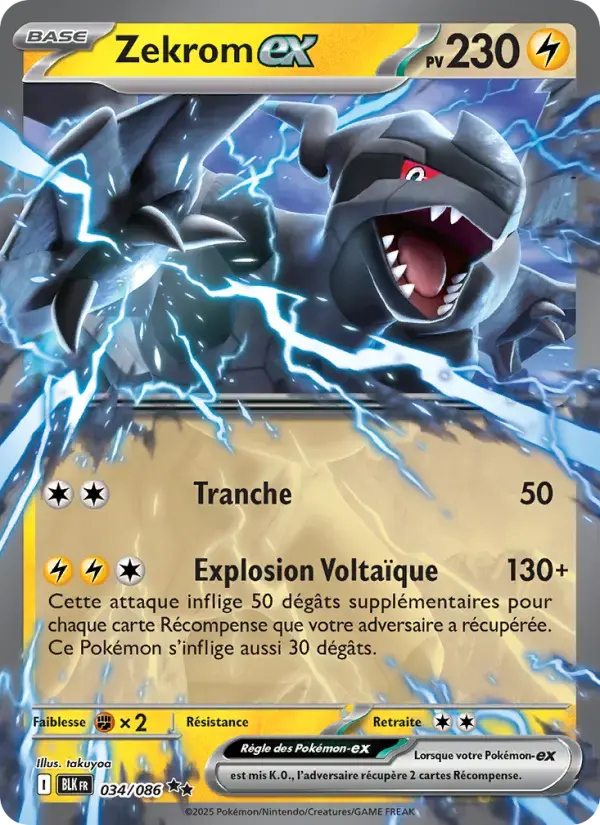Carte Pokémon Zekrom-ex #034 — Foudre Noire