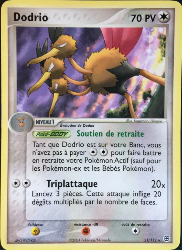 Carte Pokémon Dodrio #21 — Rouge Feu & Vert Feuille