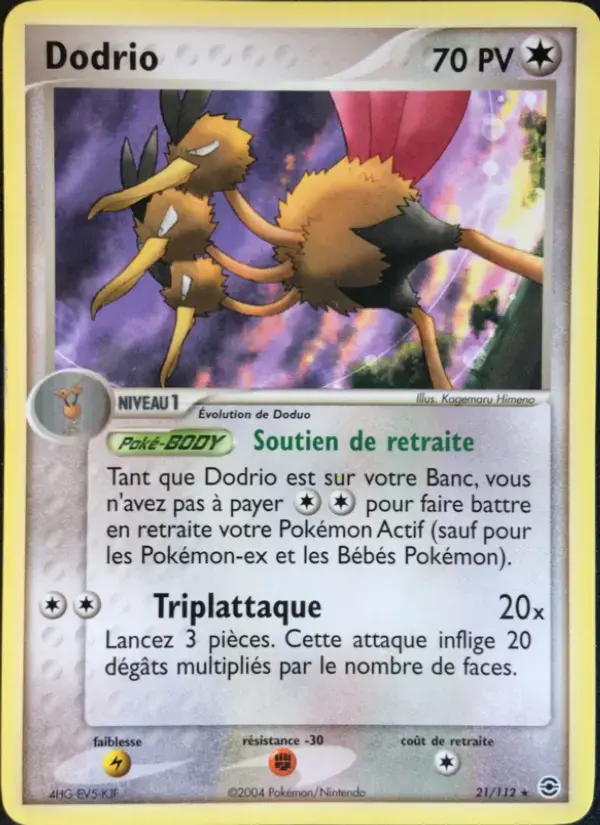 Carte Pokémon Dodrio #21 — Rouge Feu & Vert Feuille