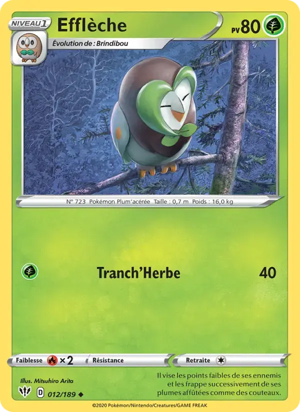Carte Pokémon Efflèche #12 — Ténèbres Embrasées