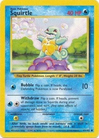 Squirtle #63 — Base Set