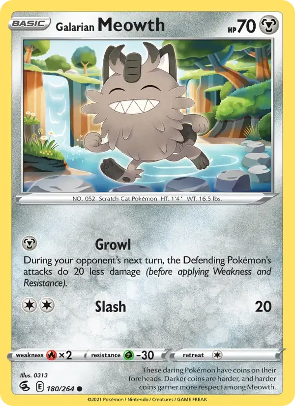 Galarian Meowth #180 — Fusion Strike