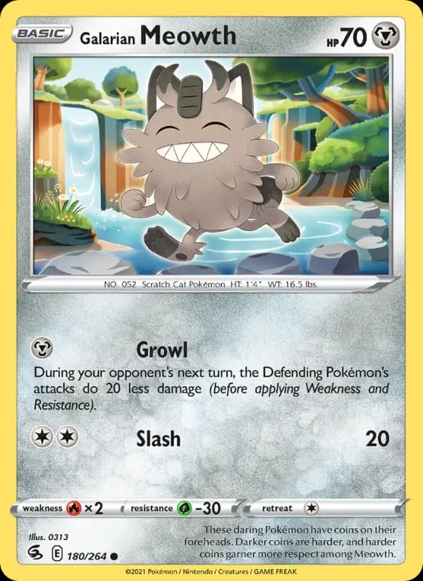 Galarian Meowth #180 — Fusion Strike