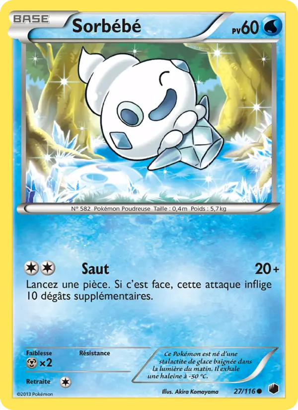 Carte Pokémon Sorbébé #27 — Glaciation Plasma