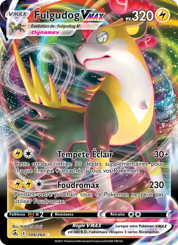 Carte Pokémon Fulgudog VMAX #104 — Poing de Fusion