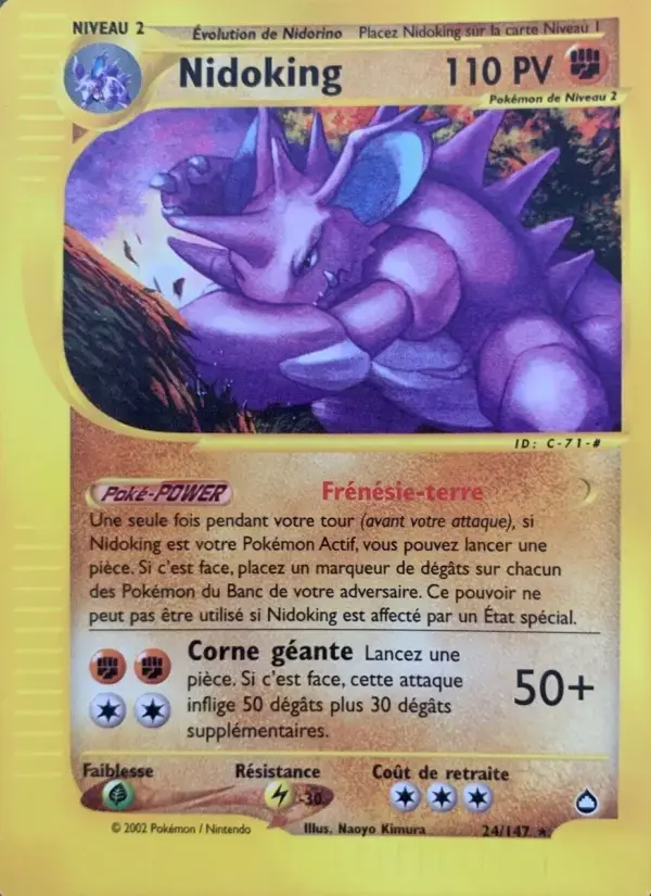 Carte Pokémon Nidoking #24 — Aquapolis