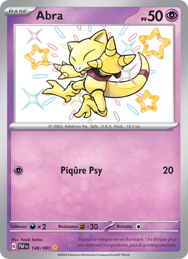 Carte Pokémon Abra #148 — Destinées de Paldea