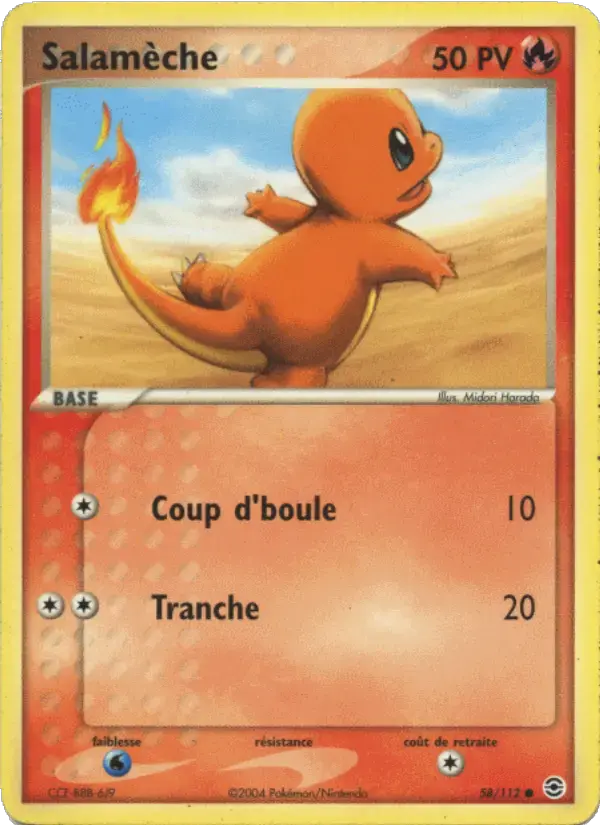 Carte Pokémon Salamèche #58 — Rouge Feu & Vert Feuille