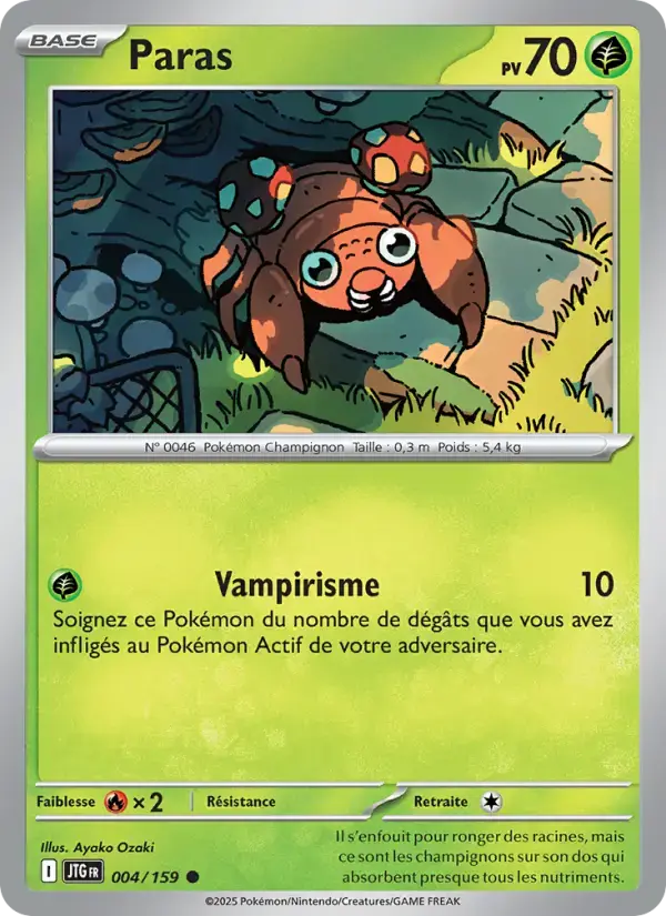 Carte Pokémon Paras #004 — Aventures Ensemble