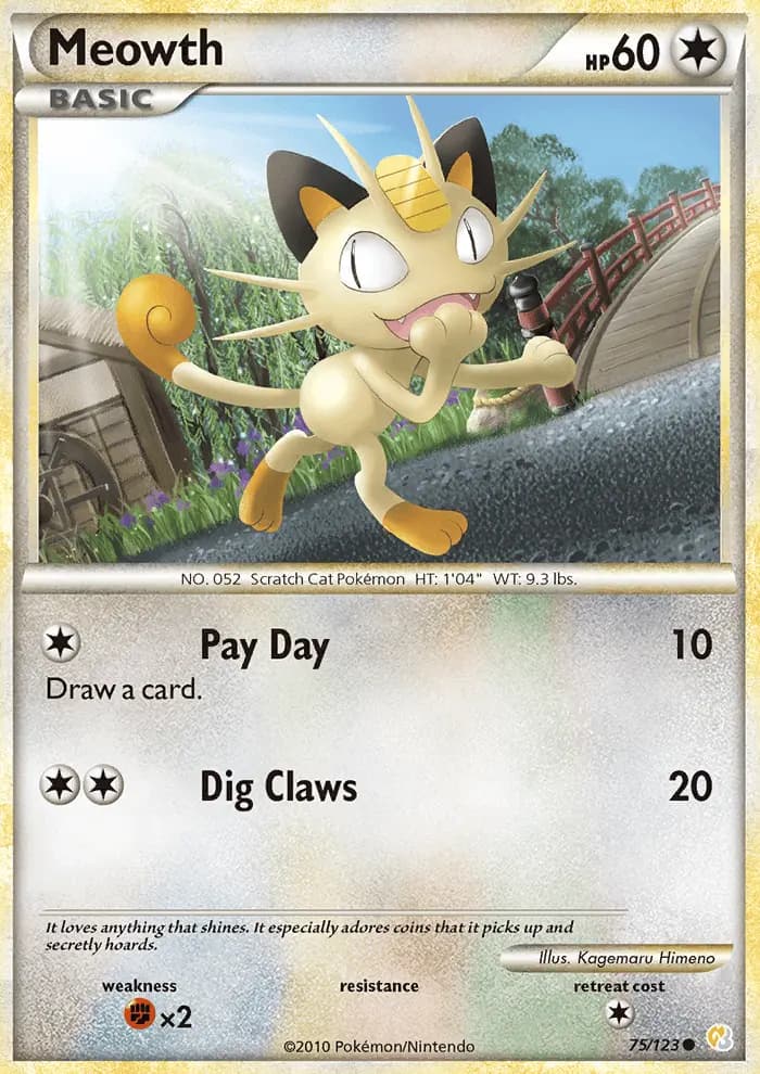 Meowth #75 — HeartGold SoulSilver