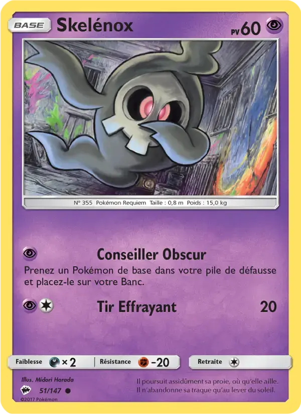Carte Pokémon Skelénox #51 — Ombres Ardentes