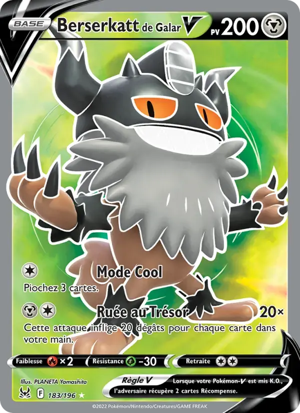 Carte Pokémon Berserkatt de Galar V #183 — Origine Perdue