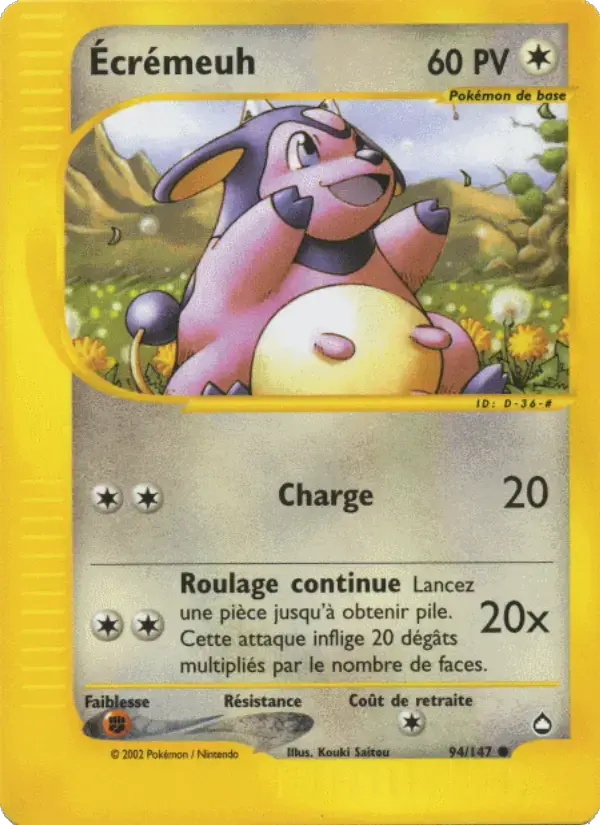 Carte Pokémon Écrémeuh #94 — Aquapolis
