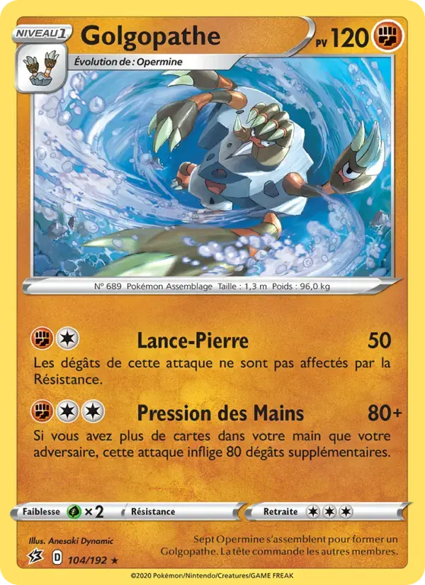Carte Pokémon Golgopathe #104 — Clash des Rebelles