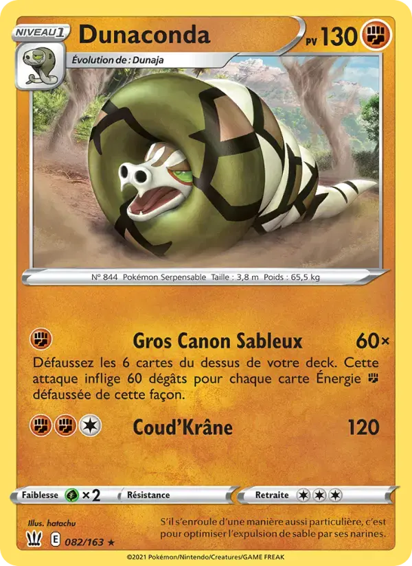 Carte Pokémon Dunaconda #82 — Styles de Combat