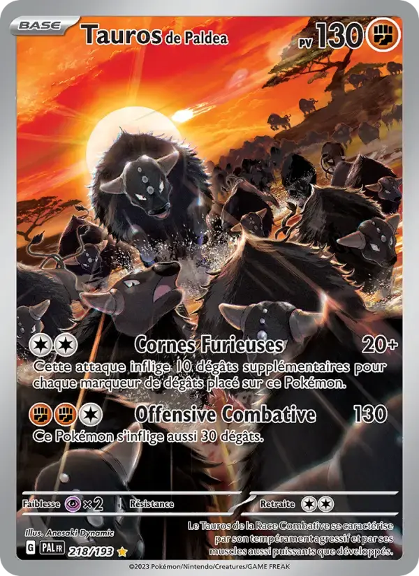 Carte Pokémon Tauros de Paldea #218 — Évolutions à Paldea