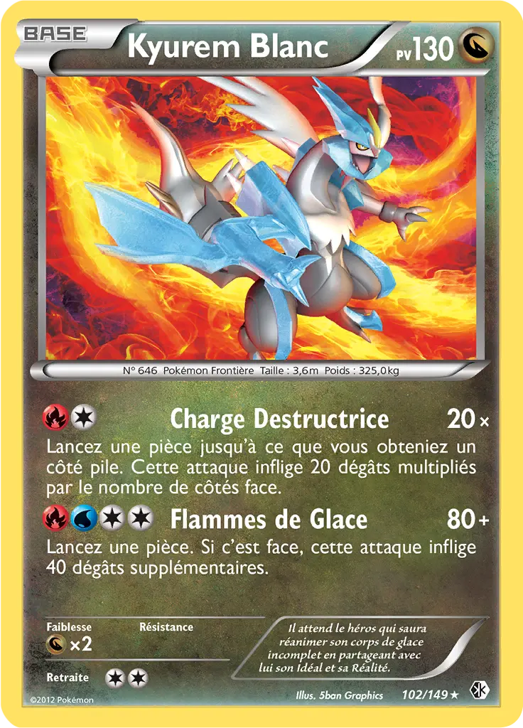 Carte Pokémon Kyurem Blanc #102 Cosmos — Frontières Franchies