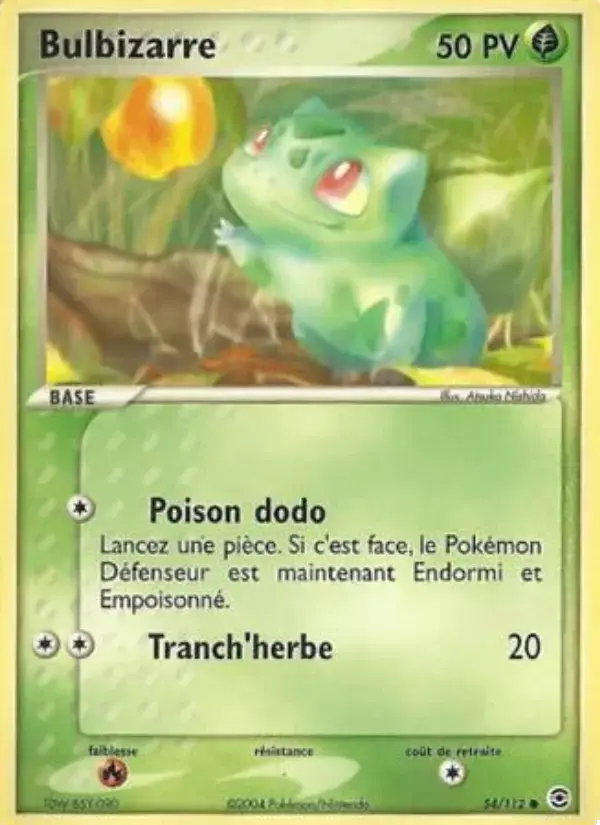 Carte Pokémon Bulbizarre #54 — Rouge Feu & Vert Feuille