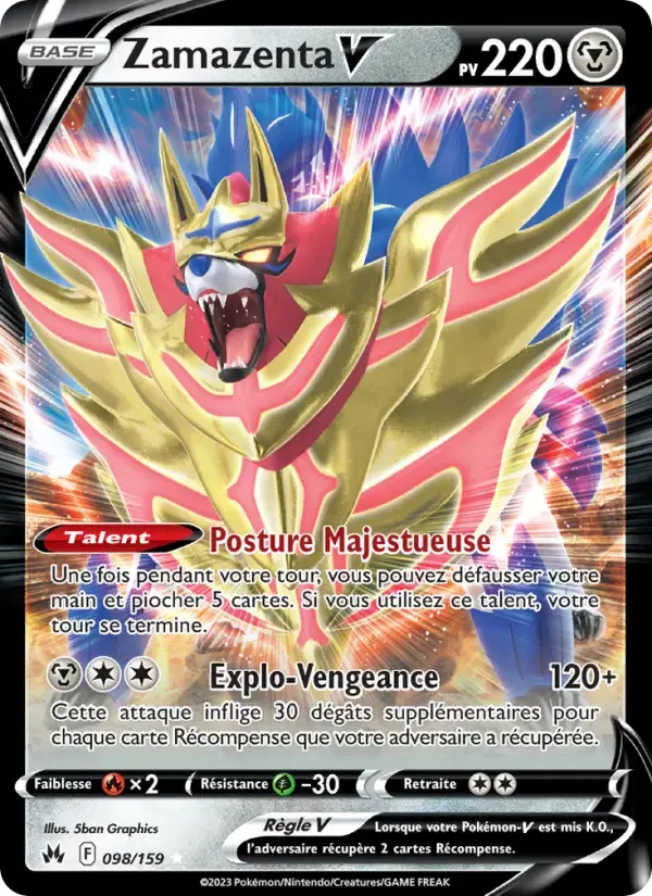 Carte Pokémon Zamazenta V #098 — Zénith Suprême