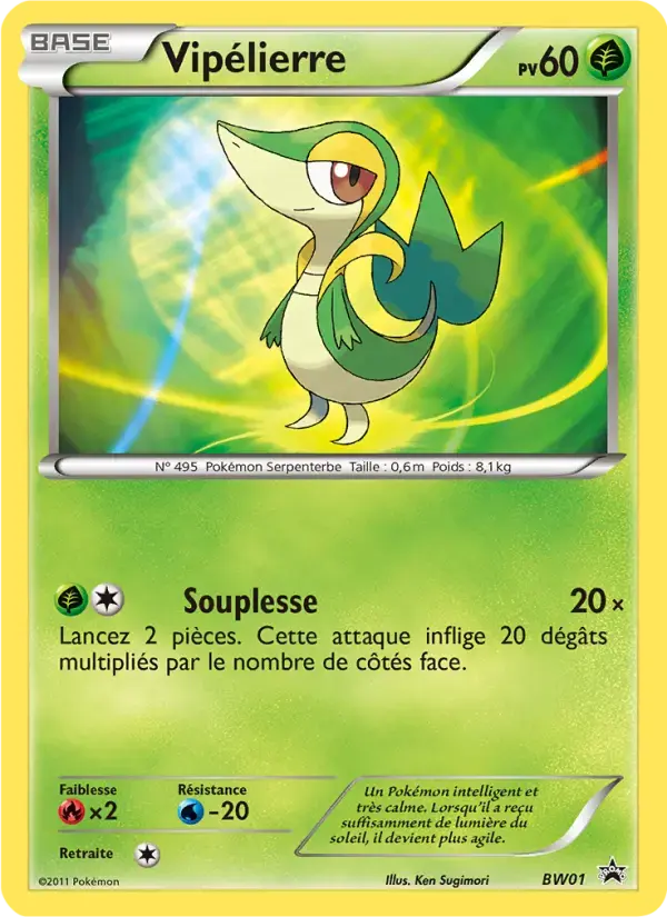 Carte Pokémon Vipélierre #BW01 — Promos Noir et Blanc