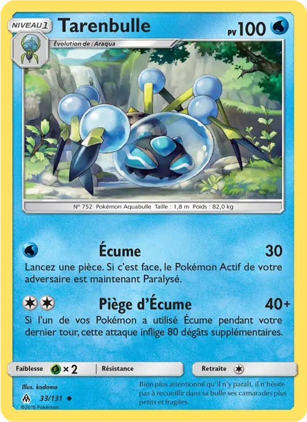 Carte Pokémon Tarenbulle #33 — Lumière Interdite