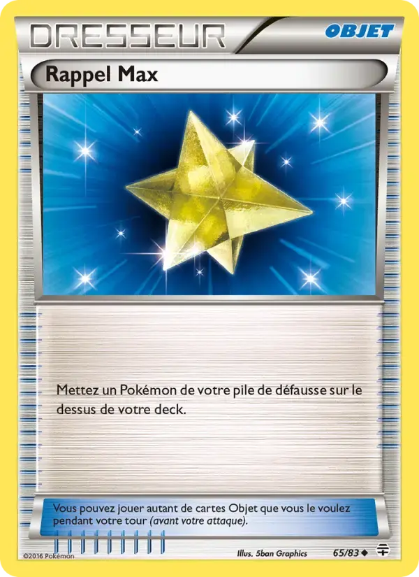 Carte Pokémon Rappel Max #65 — Générations