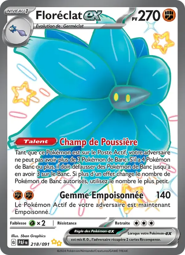 Carte Pokémon Floréclat-ex #218 — Destinées de Paldea
