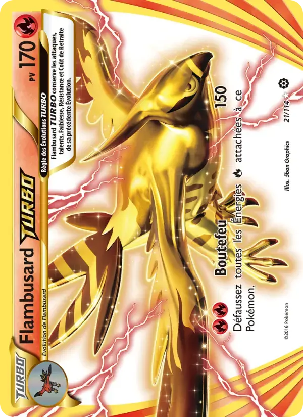Carte Pokémon Flambusard TURBO #21 — Offensive Vapeur