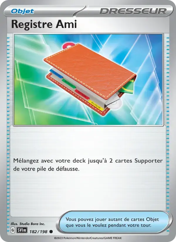 Carte Pokémon Registre Ami #182 — Écarlate et Violet