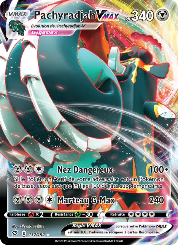 Carte Pokémon Pachyradjah VMAX #137 — Clash des Rebelles