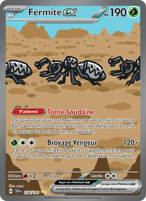 Carte Pokémon Fermite-ex #236 — Étincelles Déferlantes