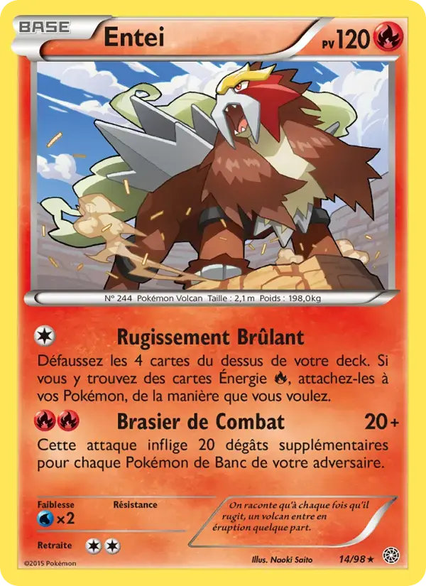 Carte Pokémon Entei #14 — Origines Antiques