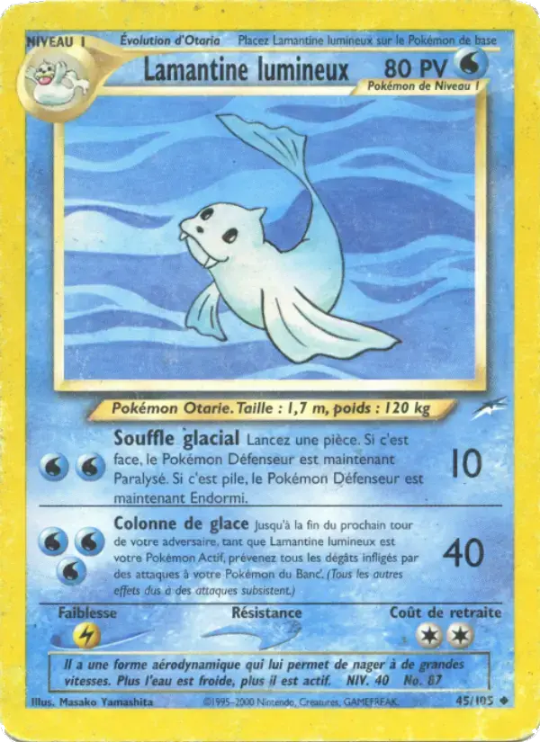 Carte Pokémon Lamantine lumineux #45 — Neo Destiny
