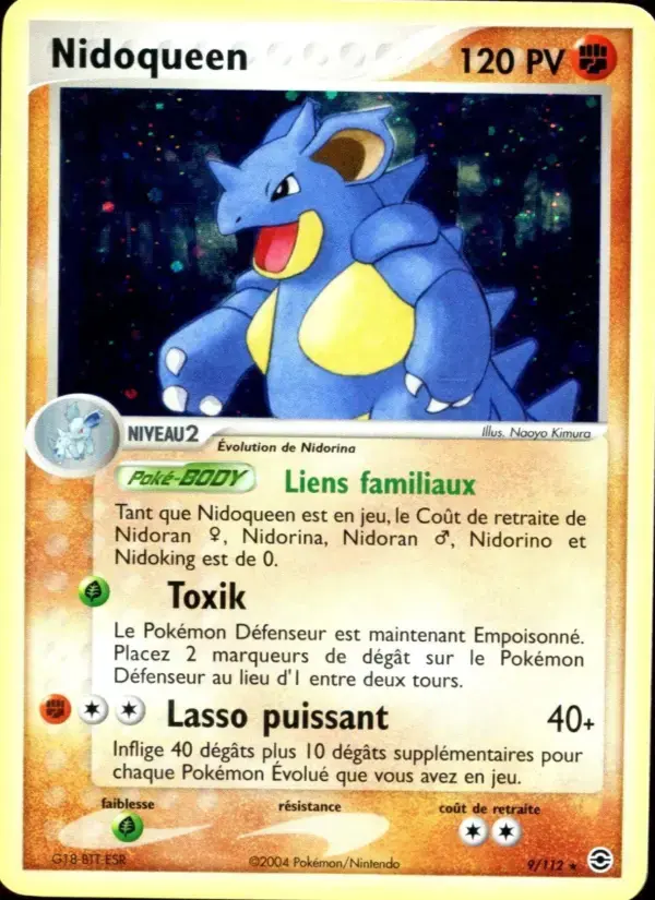 Carte Pokémon Nidoqueen #9 — Rouge Feu & Vert Feuille